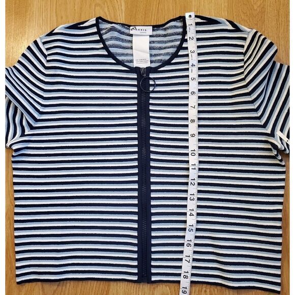 Akris Punto Stripe Crop Cardigan sz 10 - Picture 12 of 15